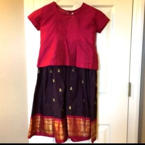 Beautiful silk lahnga and Top for 4 to 6 years girl